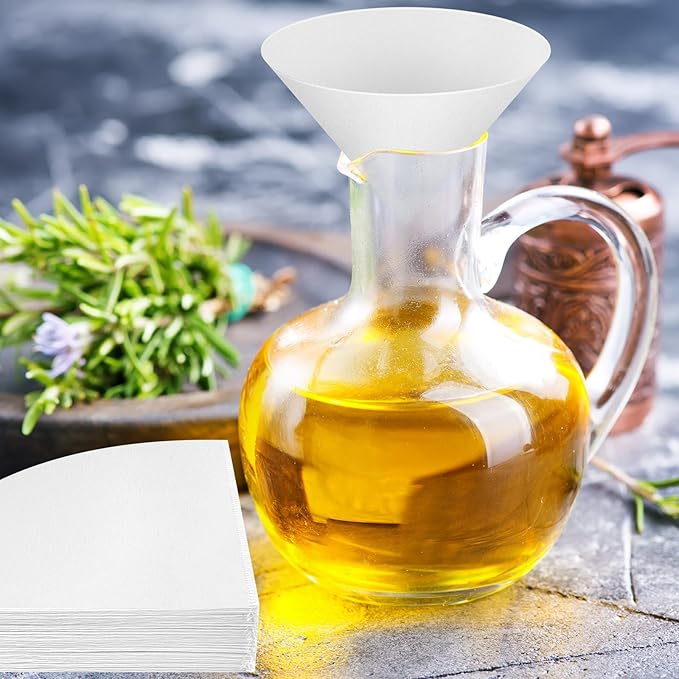 10" Fryer Oil Filter 75pcs Non Woven Cooking Oil Filter Grease Filters for Deep Fryer Maple Syrup Filter Cones White Beeswax Filters for Hotels Restaurants Cafes Food Trucks Kitchens