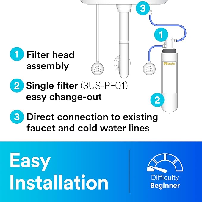 Filtrete 3US-PS01 Advanced Under Sink Quick Change Water Filtration System