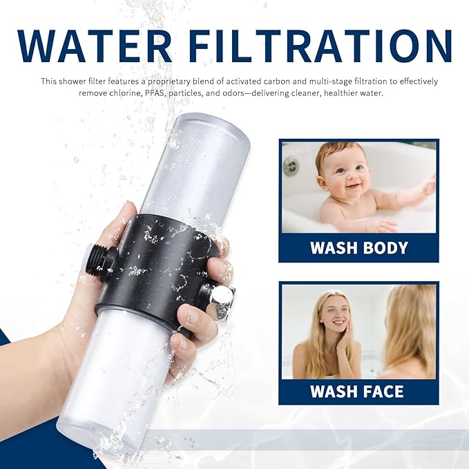 Compatible with Weddell Duo Shower Filter, Replacement Cartridges Full Set + Extra Filters, Removes Chlorine, PFAS, Heavy Metals, Particulates, for Clean & Safe Shower Water (1+1)