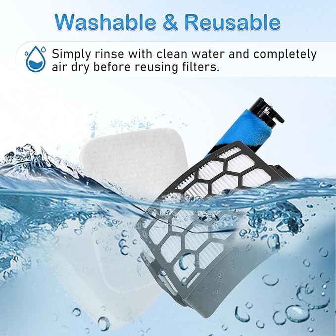 LA502 LA500 Brush Roller Filter Replacement for Shark Lift-Away ADV DuoClean PowerFins LA502 LA502NP LA500 LA500WM Upright Vacuum, Replaces Part XHF320 XFFK320 1483FC200