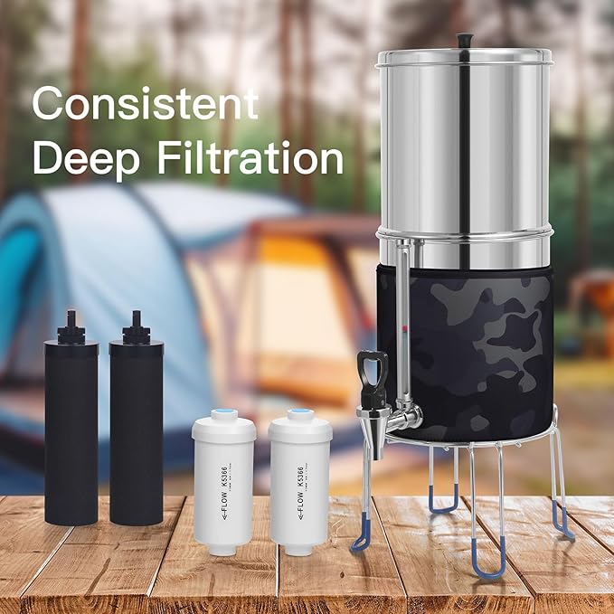 Fluorine Filter, Replacement for Gravity Water Filter System Black & Fluoride NSF/ANSI 375 Certified Water Filter, Replacement for Berkey® BB9-2® Black Filters & PF-2®, Pack of 4