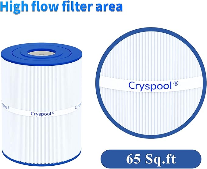 Cryspool® pwk65 Compatible with Watkins 31114, Hot Spot spa Filter, C-8465, FC-3960, 71827, 71828, Watkins 65 sq.ft hot tub Filter, 2 Pack