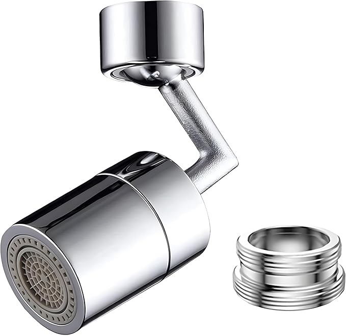 Rotatable 720° Faucet Sprayer Head,Universal Splash Filter Faucet with 4-Layer Net Filter for Kitchen,Anti-Splash,Leakproof Design with Double O- Ring Oxygen-Enriched Foam