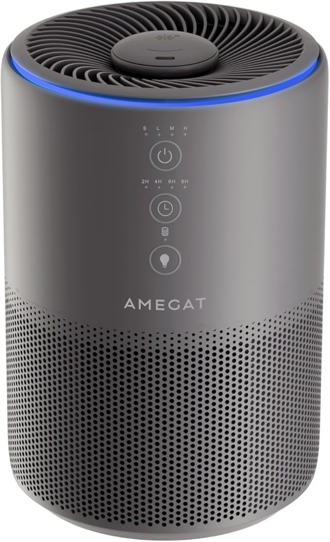 Air Purifiers for Home Large Room up to 1274-ft², Pet Hair Allergy, HEPA 3-in-1 air purifier,Low Power High Torque Motor, Sleep Mode, Removes Smoke,and Odor Pollutants.Airfresh-300（ Iron Grey）