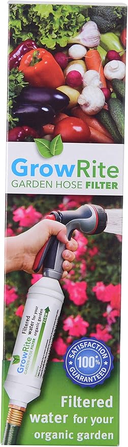 GrowRite Garden Hose Filter - Filtered Water for Your Organic Garden