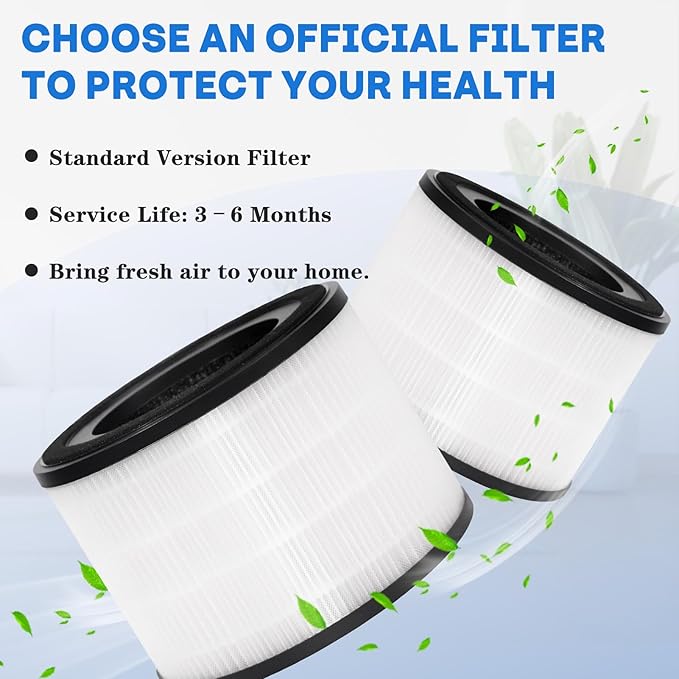 AP-S0610L Air Filter Replacement Compatible with Mooka, 3-in-1 H13 Ap-s0610l Replacement Filter, Pre-Filter Activated Carbon Fit for Mooka Air Puri-fier, 2 PC, White