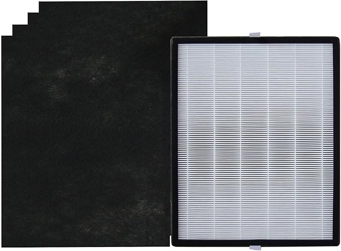 PUREBURG Replacement Filter Set Compatible with COLZER EPI-328 Air Purifier & Domccy NS-320 Air Purifier, H13 HEPA + 4 Activated Carbon Pre-Filters Air Clean