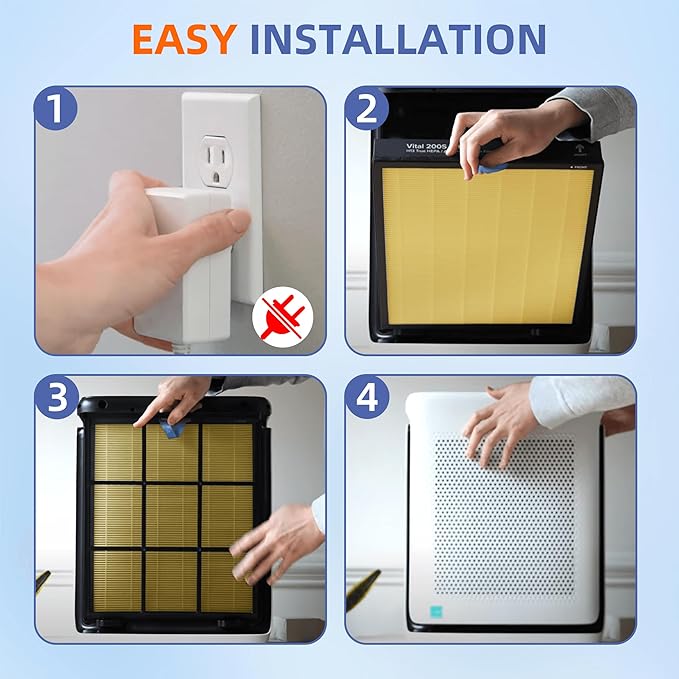 Vital 200S HEPA Pet Allergy Replacement Filter for LEVOIT Vital 200S/200S-P Air Purifier,3-in-1 H13 True HEPA High-Efficiency Activated Carbon Filter,Vital 200S-RF-PA (LRF-V201-YUS),2 Pack,Yellow