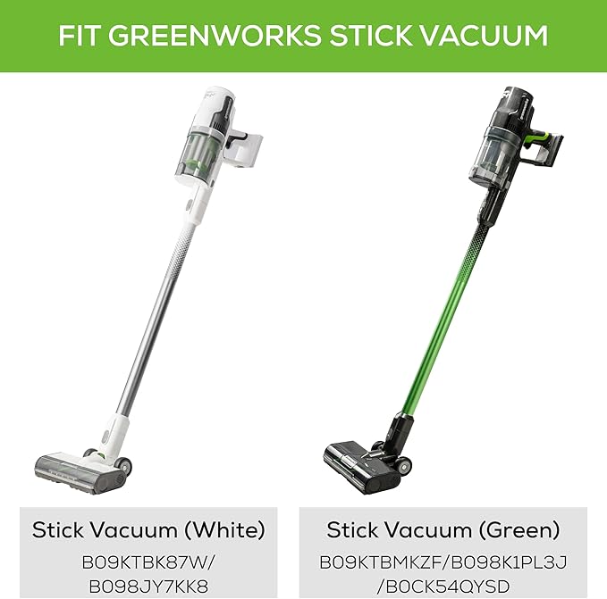 Greenworks (2-PK) Stick Vacuum Replacement HEPA Filters, Works with Greenworks Stick Vacuums (SVW24L411, SVG24L411, ‎SVW24L410, ‎SVG24L410)