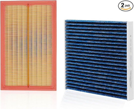 Cabin Air Filter and Engine Air Filter Fit for Volkswagen Golf 2019-2021 1.4L, Jetta 2019-2021 1.4L Activated Carbon Cabin Filter Replacement CF11643 5QM129620B Accessories