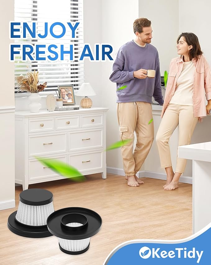 Replacement Filter Compatible with Horsepower Duck Compact Cordless Vacuum Cleaner AS Seen On TV, Vacuum Cleaner Filter Replacement Parts, Black, 4+1 Pack