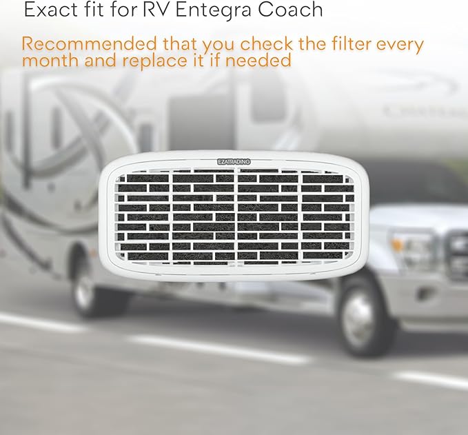 RV Premium Charcoal Activated Carbon Fiber Air Conditioner Filter - Air Duct AC Carbon Filter Replacement for RV AC Vent (2 Pack, 12.875” x 5.5”)