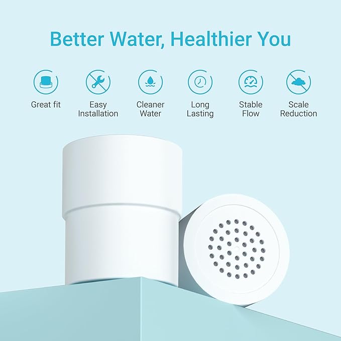 AQUA CREST Shower Filter Replacement for JOLIE® FILTERED SHOWERHEAD, High Pressure Shower Filter Replacement Cartridge For Healthier Hair and Skin, 3 Pack