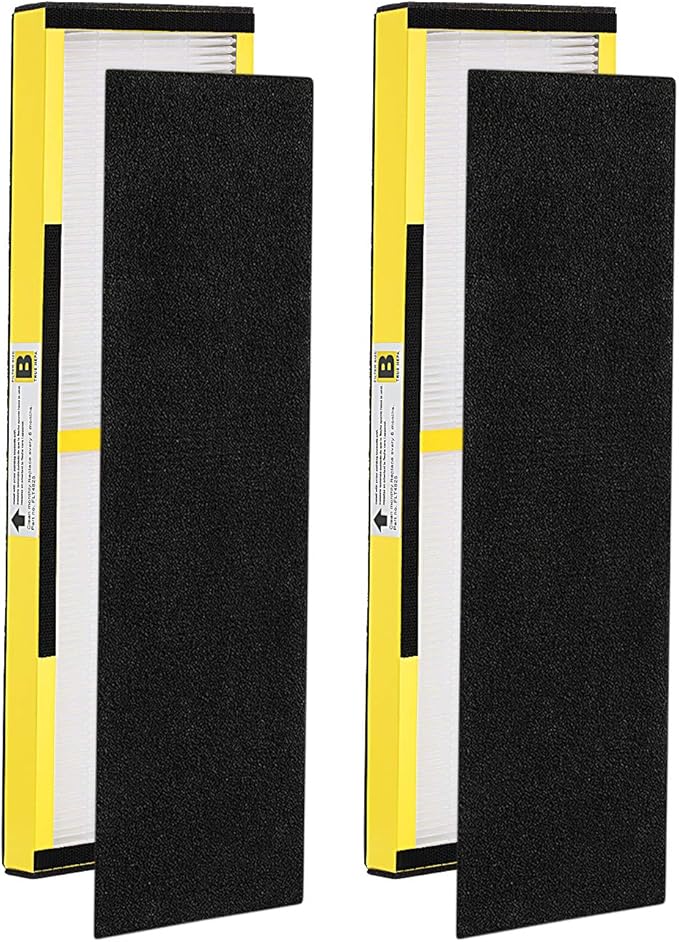 3 Pack FLT4825 HEPA Filter B Replacement with Activated Carbon Pre-Filters Compatible with Air Purifier AC4825 AC4300 AC4800 AC4900 AC4850