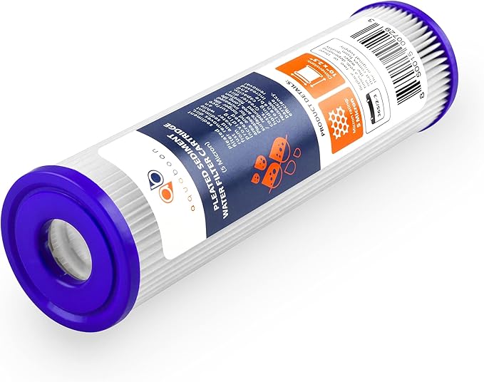 Aquaboon 5 Micron 10x2.5 Whole House Pleated Sediment Filter Cartridge for Well Water Filter Replacement Compatible with WFPFC3002, WHKF-WHPL, 25-Pack