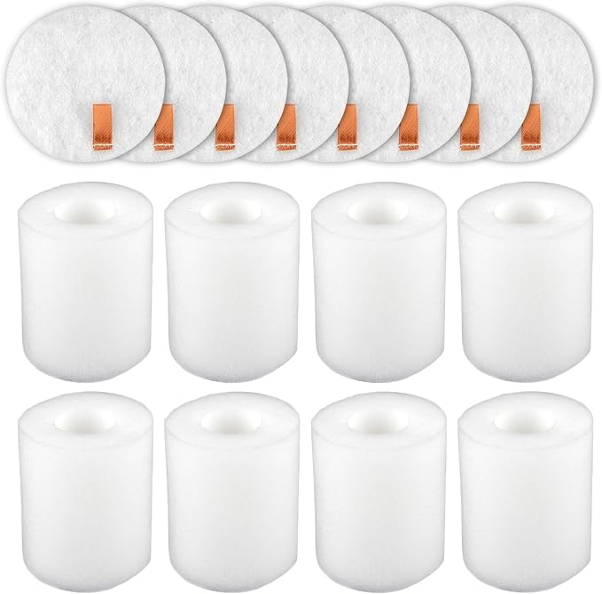 (8 Sets) Replacement Foam Filters (3.7" High) Compatible With Shark AV2501S AV2501AE RV2520AOUS UR1005AE R101AE RV1001AE AV912S RV1000 AV970 AV993 AV1002AE Robotic Vacuum Cleaner, Replace #106KY1000AE