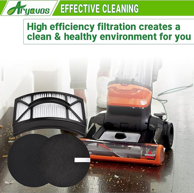 Filter Replacement for Bissell CleanView 2486, 2487, 2488, 2489, 24899, 2490, 2491, 2492, PowerClean 2494 Vacuum, Compare to Part # 1608225, 1604130, 1601972, 2 HEPA +2 Foam & Felt Filters