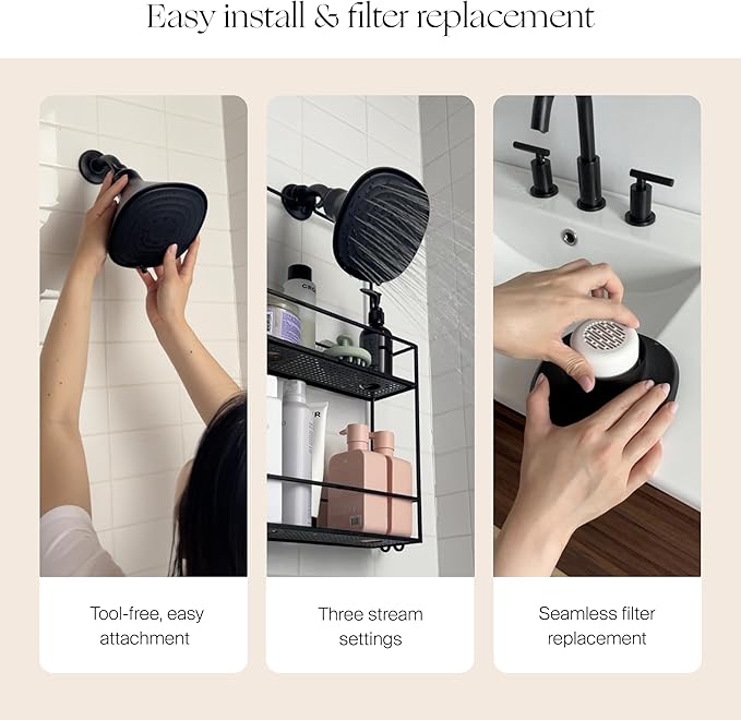Canopy Filtered Shower Head - High Pressure Shower Head Filter for Hard Water - Shower Filter To Remove Impurities for Healthier Scalp, Skin & Hair - Support Hair Growth & Minimize Breakage - Brass