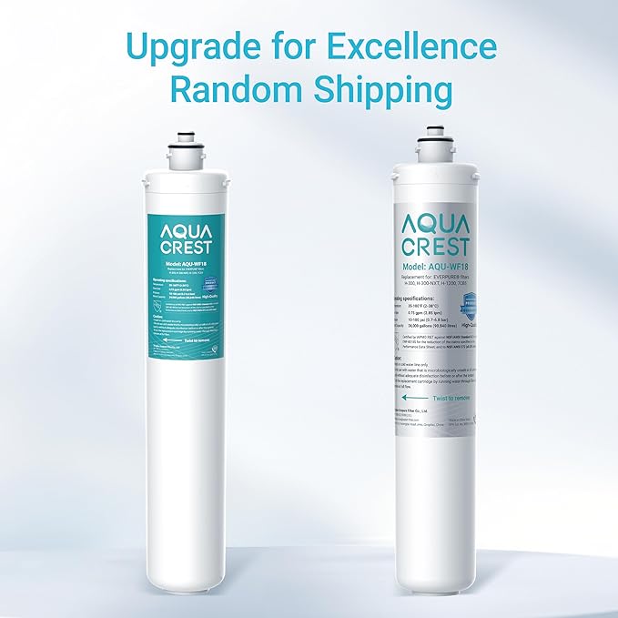 AQUACREST H-300 Under Sink Water Filter, NSF/ANSI 42 Certified, 24K Gallons, Replacement Cartridge for Everpure H-300, H-300-NXT, 7CB5, EV9270-71, EV9270-72, EV9618-11, EV9855-50, EV9282-01, Pack of 2