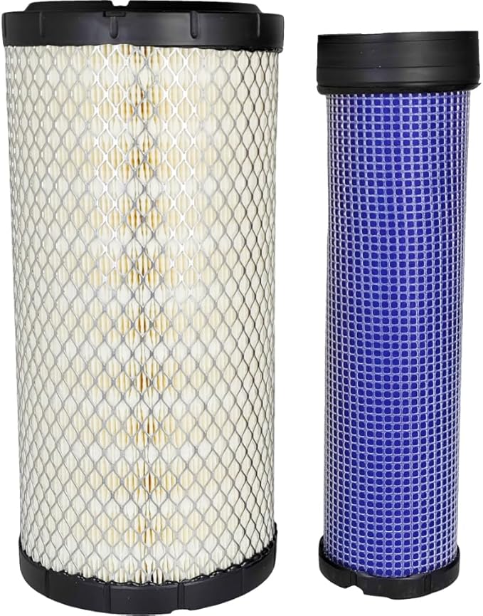 Air Filter Set P828889 P829333 AT171853 AT171854 110-6326 110-6331 46562 46569 222421A1 222422A1 RS3544 RS3545 Compatible with John Deere Kubota Case New Holland Backhoe Loader Tractor 5103 5203