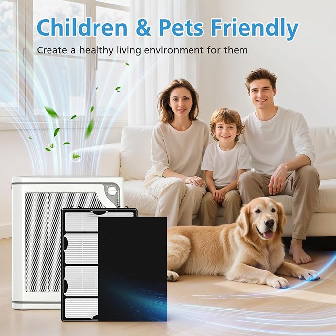HAPF600 HEPA Filter Replacement Compatible with Holmes Air Purifier HAPF600 HAPF8650 HAP615 HAP625 HAP650, 3 Filter Replacement &3 Carbon Pre-filters, Part #HAPF600D, HAPF600D-U2