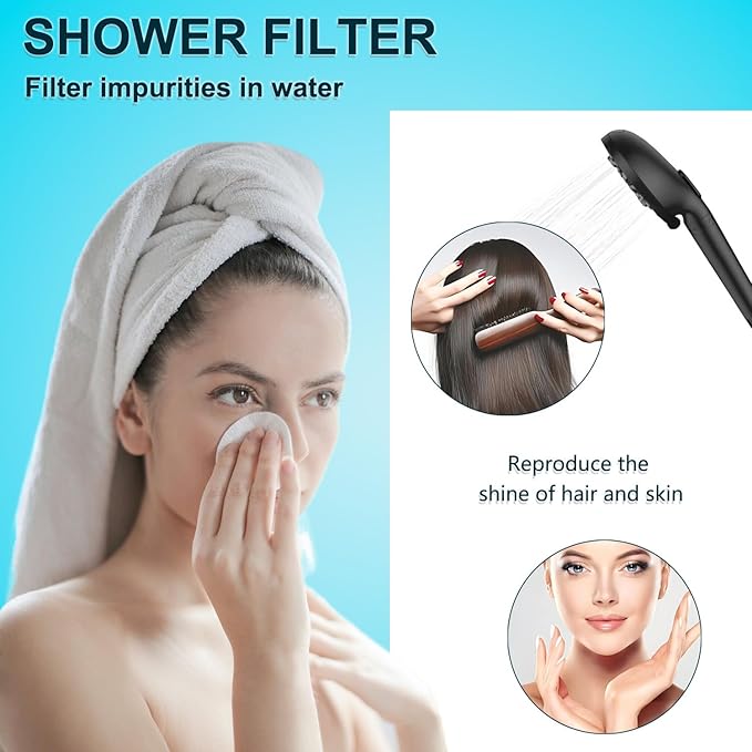 Shower Filter compatible with MakeFit SSJ781/DSSJ781/ DSSJ781-01& HOPOPRO HSF-002 Shower Head Filter Replacement (15 Stage Filters),for Hard Water - Filters Chlorine -4 Pack