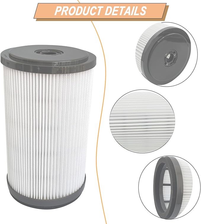 P770 Vacuum Filter Compatible with Ryobi 18-Volt ONE+ 6 Gal Cordless Wet Dry Vacuum Filter 313052002 (2 Packs，Grey)