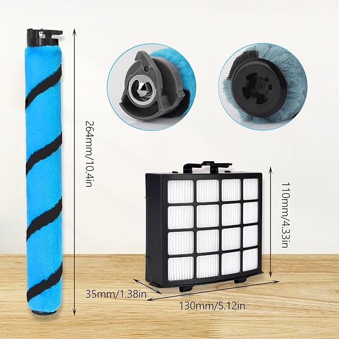 Soft Brushroll Filters Replacement Parts Acessories for Shark Vertex DuoClean PowerFin Upright Vacuum AZ2002 AZ2000 AZ2000W Accessories, Part # 1483FC2000 XHFA 2000 & XFFKAZ2000