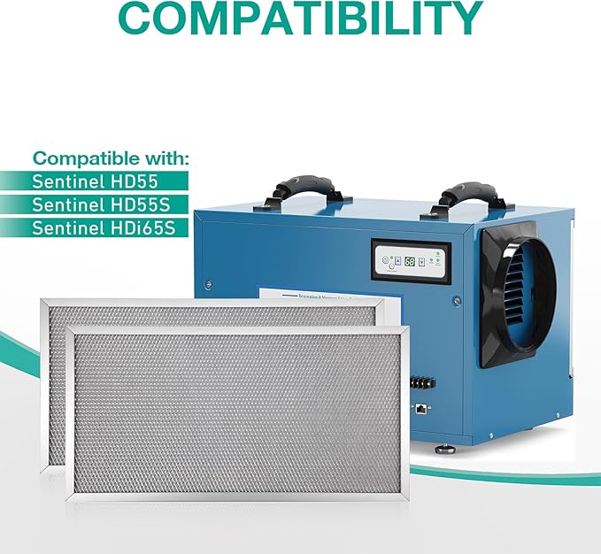 2 Pack MERV-8 Filter Replacement Set Compatible with AlorAir Basement Dehumidifiers Sentinel HD55 Sentinel HDi65