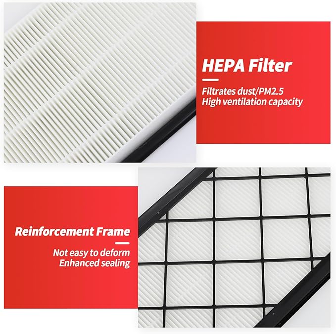 4pcs Air Filter Compatible with Tesla Model Y Cabin Air Filter HEPA Air Intake Filter Replacement with Activated Carbon for 2019-2026 Model Y Accessories Fit Model Y 2025 Refresh