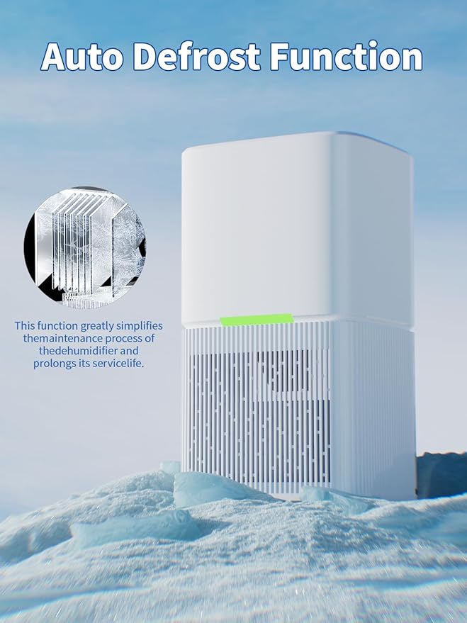 Ultra Quiet Dehumidifier for Home, 35 Pint Moisture Removal with Auto Shut-Off - Compact Air Dryer for Bedroom, Basement, Small Spaces