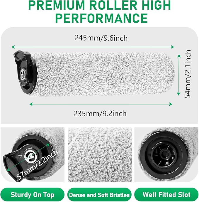 Roller Brush Replacement Kit Compatible with Tineco iFloor 2, iFloor 3,Floor One S3 Cordless Wet Dry Vacuum Cleaner,2 Pack Brush Roll Replacement Accessories