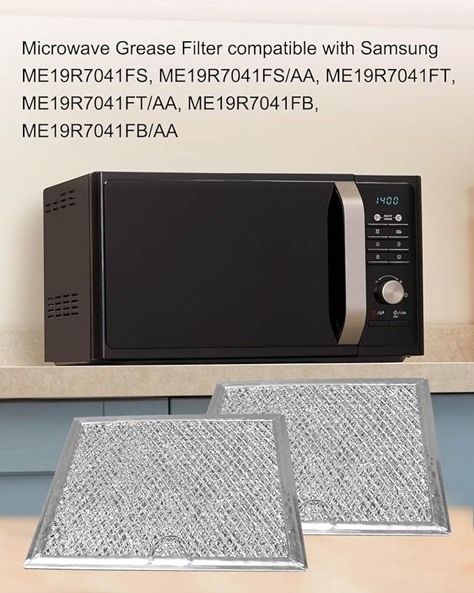 2 Pcs Microwave Grease Filter for Samsung ME19R7041FS, ME19R7041FS/AA, ME19R7041FT, ME19R7041FT/AA, ME19R7041FB, ME19R7041FB/AA