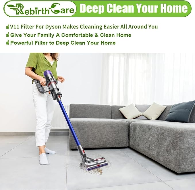 V15 Vacuum Filters Replacement for Dyson V11 Torque Drive V11 Animal V11 Extra, Replacement Part # 970013-02, 3 Pack