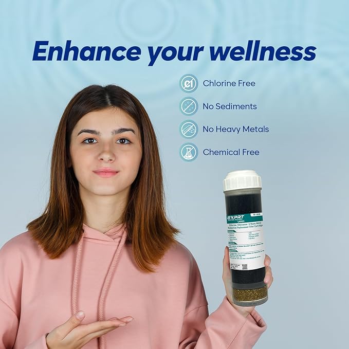 RF-1030 2.5” × 10” Universal Filter Cartridge – KDF-55, Activated Carbon & Calcite Media – Reduces Chlorine, Chemicals, Heavy Metals, Bad Taste & Odor and Improves Taste