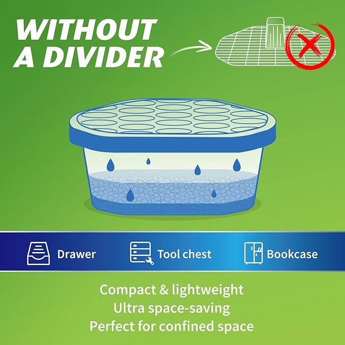 Moisture Absorbers, 12 Pack, Compact Dehumidifier for Closet, Efficient Humidity Absorber Boxes, Moisture Absorber for Closet, Odor Eliminator with Ocean Fragrance, Navy Blue, 6.4oz, 300ml