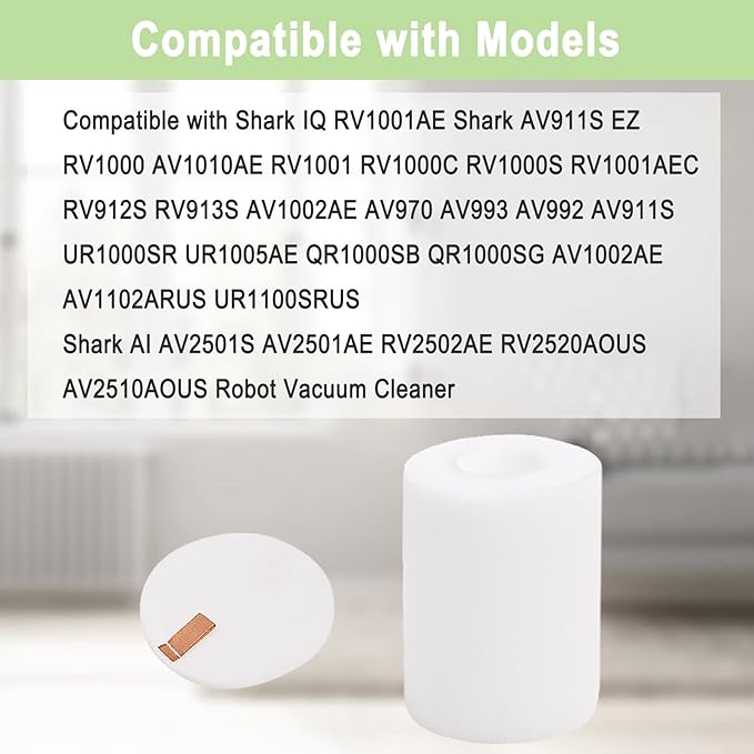 6 Pack IQ Base Pre-Motor Foam Replacement Filters for Shark IQ R101AE RV1001AE AV912S AV1010AE RV1000 AV970 AV993 AV1002AE Shark AI AV2501S AV2501AE RV2502AE RV2520AOUS Robot Vacuum Cleaner