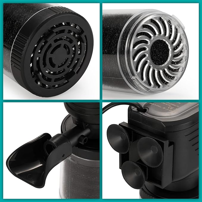 XpertMatic Aquarium Filter for 120-170 Gallon Tank, Internal Fish Tank Filter with Water Pump, 528 GPH 3 Stages Biochemical Sponge Filter for Large Tank, Pond, Wavemaker, Air Supply, SainSmart