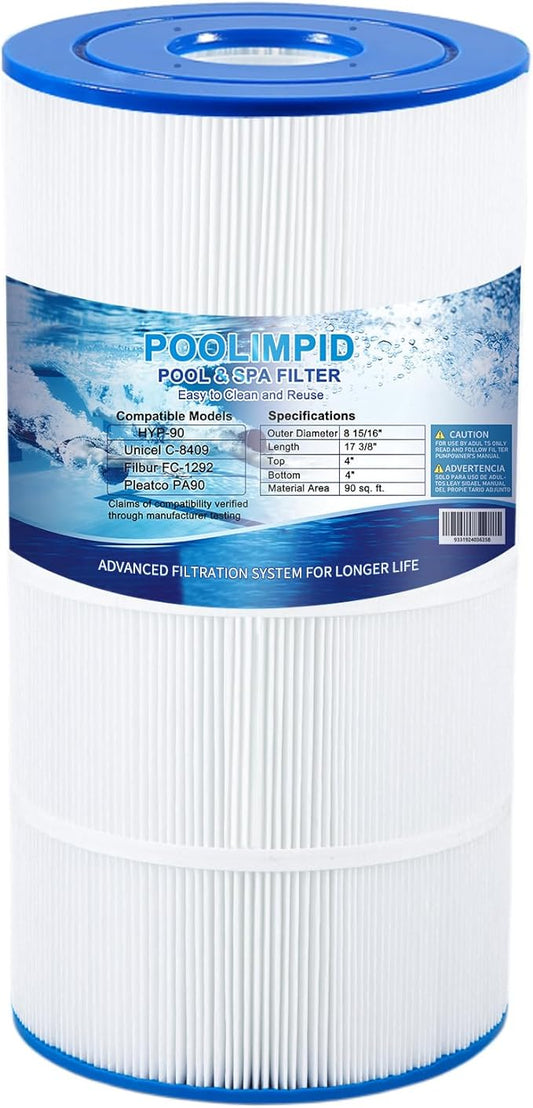 Pool Filter C900 Pool Filter Cartridge Compatible with Hayward CX900RE, PA90, C900, Unicel C-8409, Filbur FC-1292, Sta-Rite PXC95, 90 sq.ft, 1 Pack