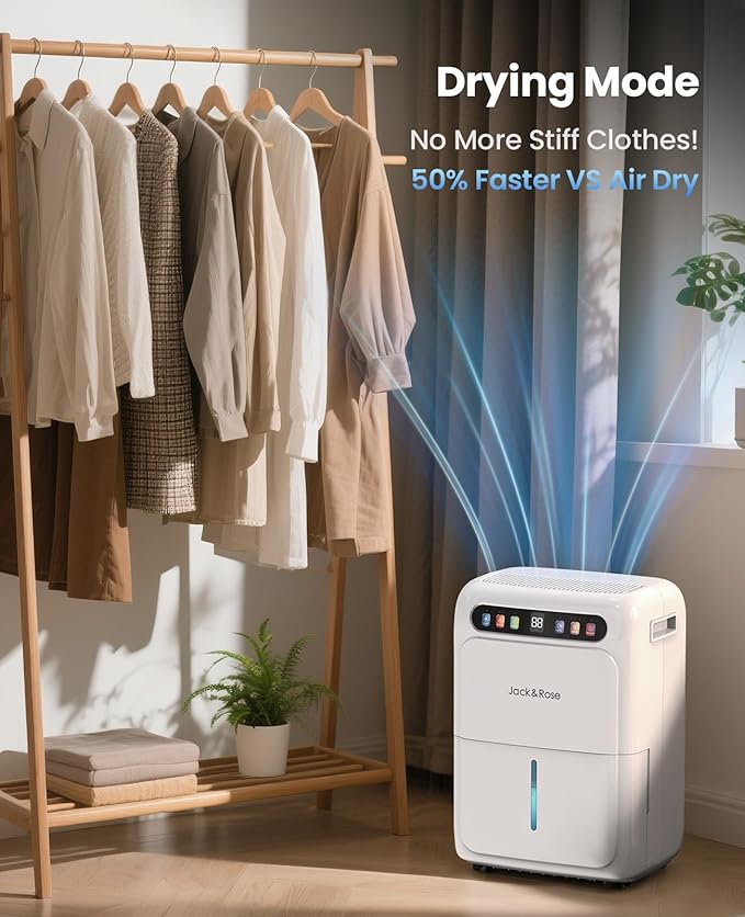 52 Pint Basement Dehumidifier with Drain Hose, 3.3ft, Dehumidifier for Bedroom and Bathroom, Most Efficient Energy Star 2024, 6L Water Tank, Maximum Applicable Area 4500 Sq.Ft