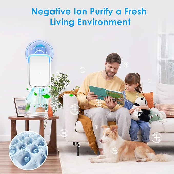 Plug In Air Ionizer Purifier for Home Mini Air Purifier for Small Room Quiet Working Air Freshener for Office, Bedroom,Living Room,Portable Air Purifiers Odor,Pets Smell - Air Cleaner(4Pack)