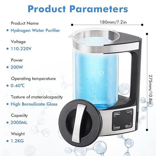 Meticuloso Upgraded Hydrogen Water Generator with SPE and PEM Technology up to 1800 PPB,Hydrogen Rich Water Machine Unlimite Water Quality
