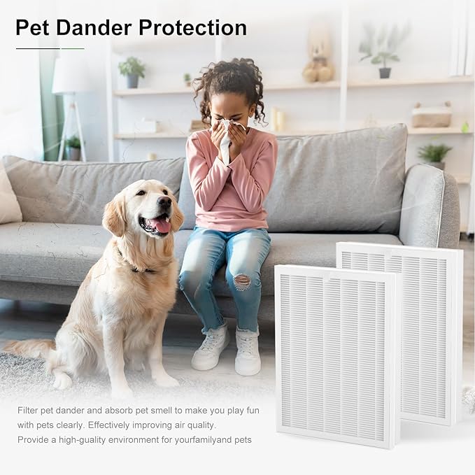 2Pack ClearAir-A7 Filter & E-400 Filter Compatible with VEWIOR ClearAir-A7 H14 Purifier ＆ AromaRoom E-400 H14 True HEPA Purifier, 3-Stage True Hepa with Efficiency Activated Carbon