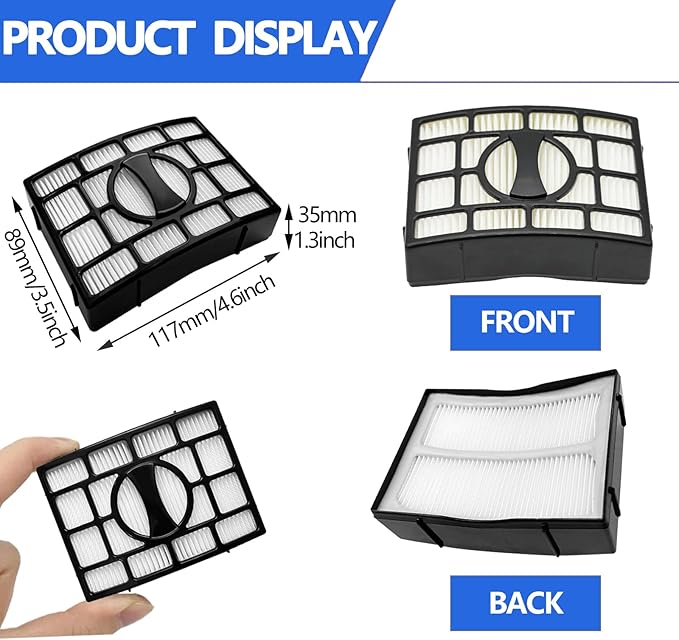 Vacuum Replacement Filter for Shark Navigator Zero-M Lift-Away Upright Vacuum ZU560 ZU561 ZU562 ZU572 UV650 UV725 ZU660 CU530 UV730 Rotator, Part XFFK560 XHEPA560, 2 HEPA, 5 Foam & Felt Filter