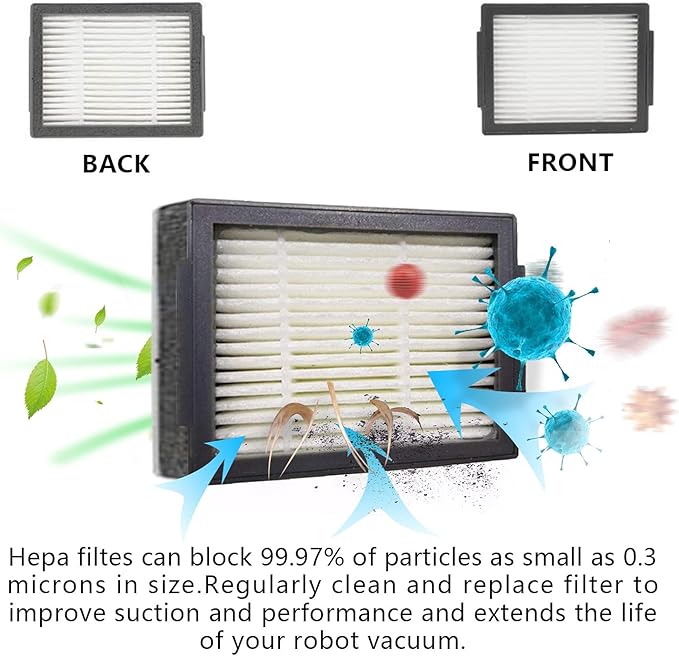 2 Set of Roller Brush & 10 Filters & 4 Mop Pads & 10 Side Brushes Replacement Parts Accessories Compatible with iRobot Roomba Combo J7 J7+ J9+ 10 Max Robot Vacuum Cleaner,