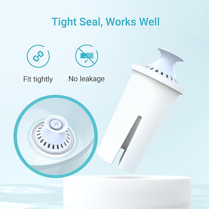 AQUA CREST Alkaline Water Filter, Intended for Brita® Pitchers and Dispensers, Everyday, UltraMax, Metro+, XL and More, NSF Certified, 2 Months, 3 Count, Mineralized Alkaline Water, Increases Water PH