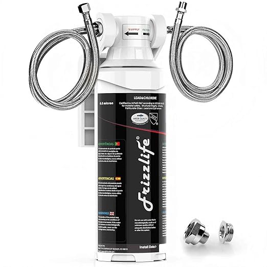 Frizzlife Under Sink Water Filter System-NSF/ANSI 53&42 Certified High Capacity Direct Connect Under Counter Drinking Water Filtration System-0.5 Micron Reduces Lead, Chlorine, Bad Taste & Odor