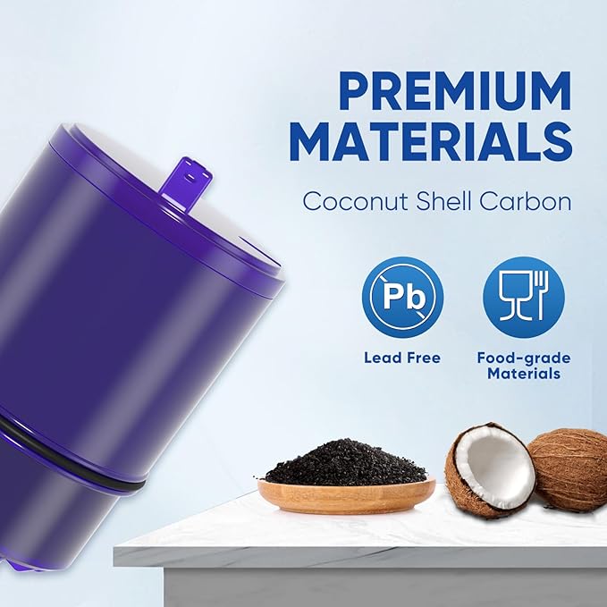 PUREPLUS NSF/ANSI 42 Certified Faucet Filter Replacement for PUR® Plus RF9999® FM-2500V FM-3700, PFM150W, PFM350V, PFM400H, PFM450S, Used for Advanced & Horizontal Faucet Mounts, 6Pack
