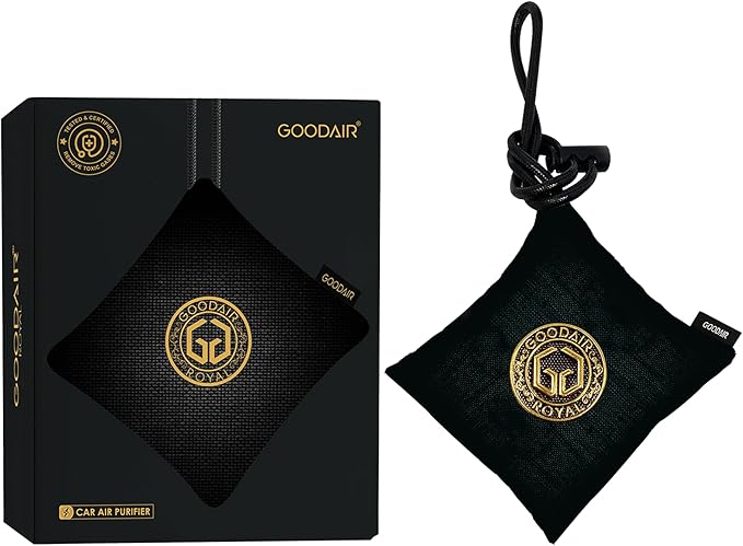 GOODAIR HEPA Car Air Purifier Bag & Pouch | 75g Activated Carbon Filter, Absorb Toxic Gases, 2.0 Premium Certified Air Purifier, Suitable for All Cars, 24/7 Air Purification - Super Black