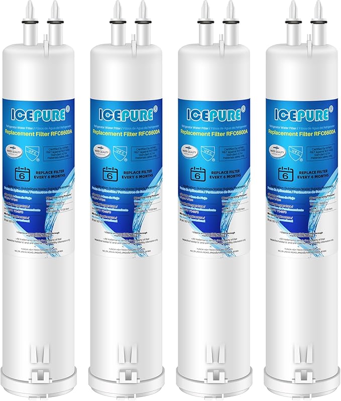 ICEPURE RFC6600A Refrigerator Water Filter Replacement for 4396841, EDR3RXD1, Everydrop® Filter 3, 4396710, Kenmore® 9030, 9083, 46-9083, 46-9030,4PACK